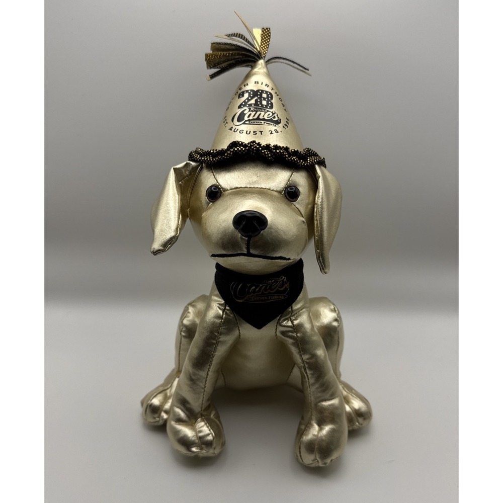 Raising Canes Golden Birthday 28th Celebration Plush Dog Collectors Item